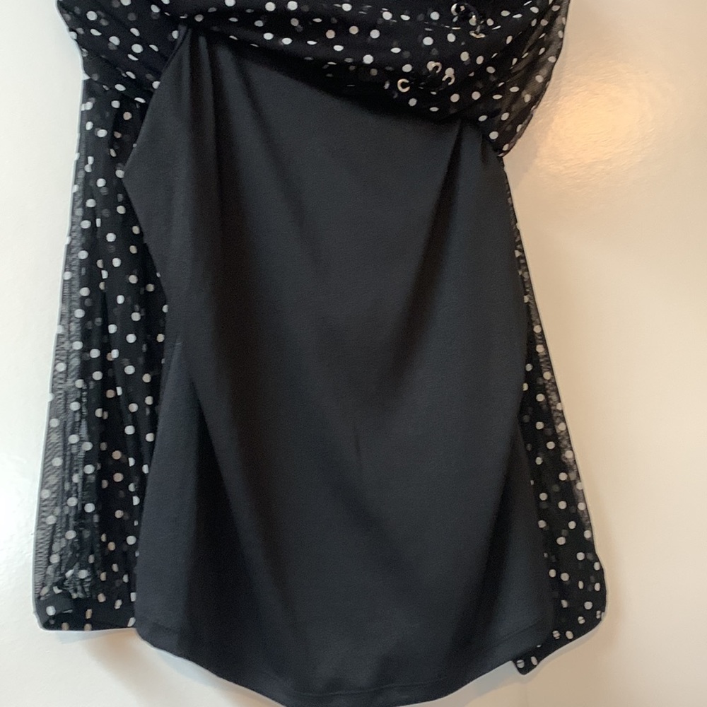 L INC NWT 2piece set. Tank covered with black gauzy blouse w white dots. - Picture 3 of 6